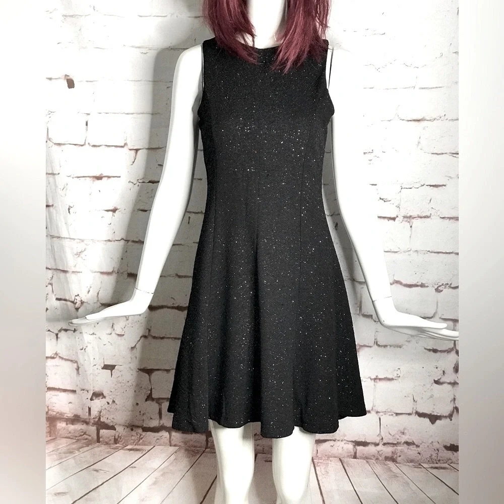ZUNIE Multicolored Sparkly Black A-Line Keyhole Neck Party Dress GIRLS 16